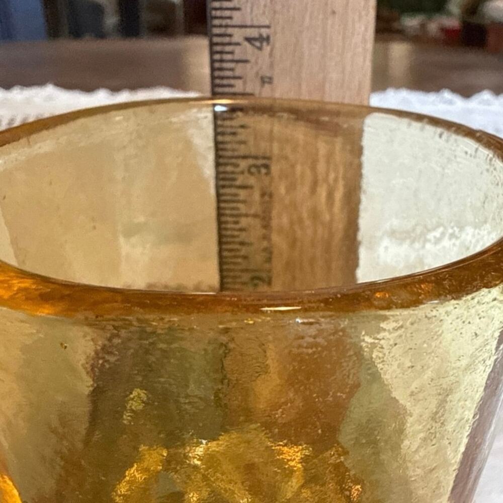 Fire & Light Signed Rocks Glass, Citrus • Arcata CA • Hand‑Poured Recycled Glass - Picture 8 of 9